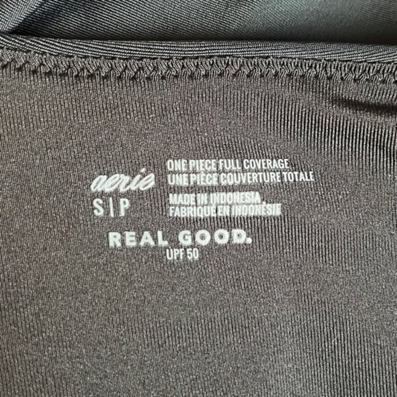 Aerie Wrap Full Coverage One Piece Swimsuit Black - Picture 5 of 7